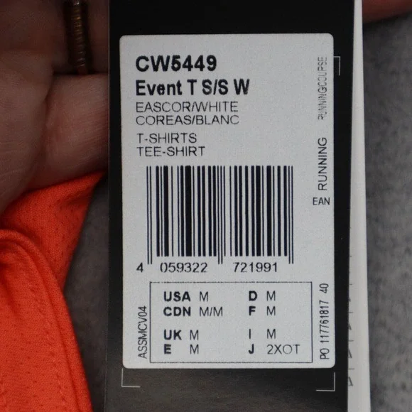 Adidas Shirt Womens M Orange Short Sleeve Crew Neck Logo Pullover Running Top - Picture 11 of 16